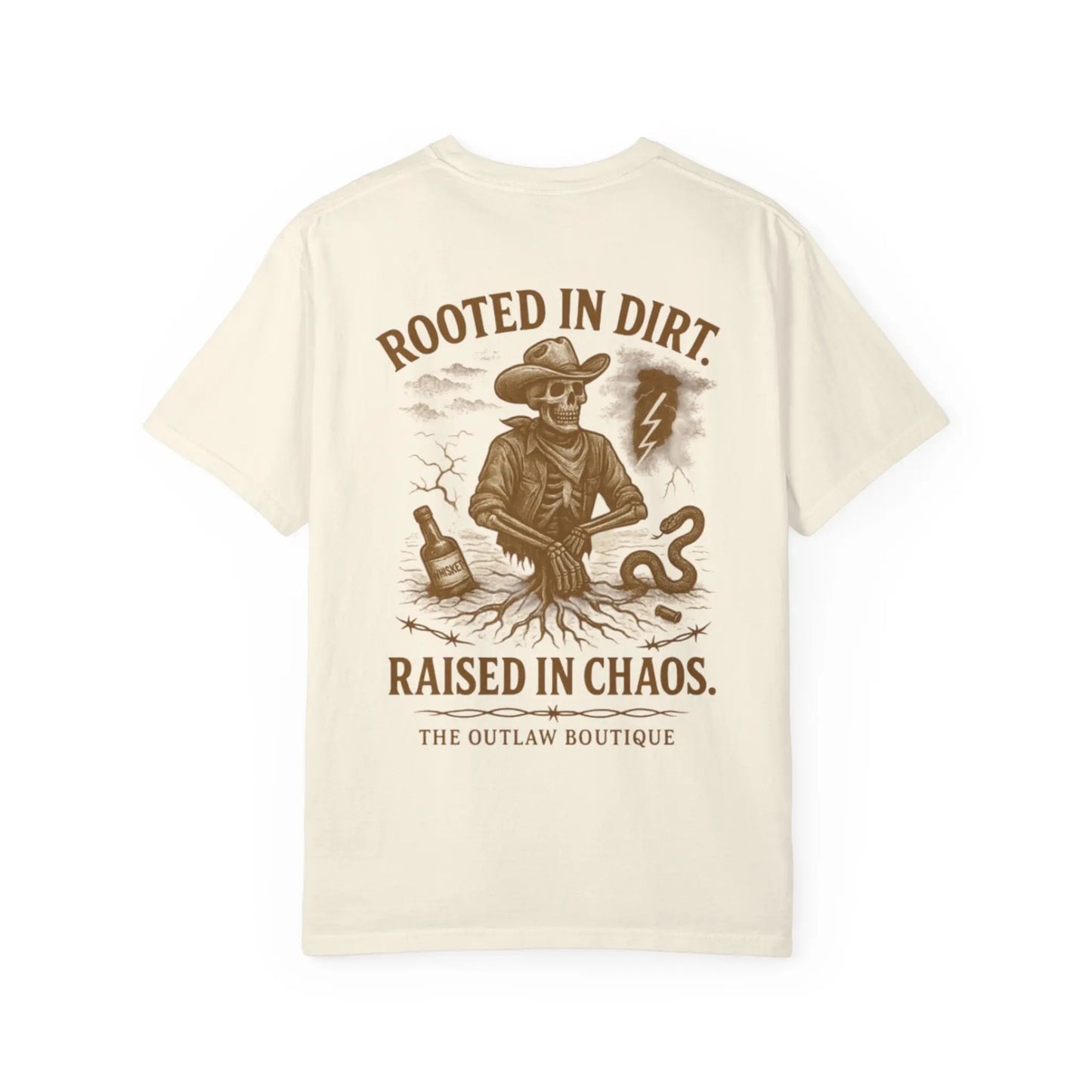 Rooted in Dirt Raised in Chaos Tee Printify
