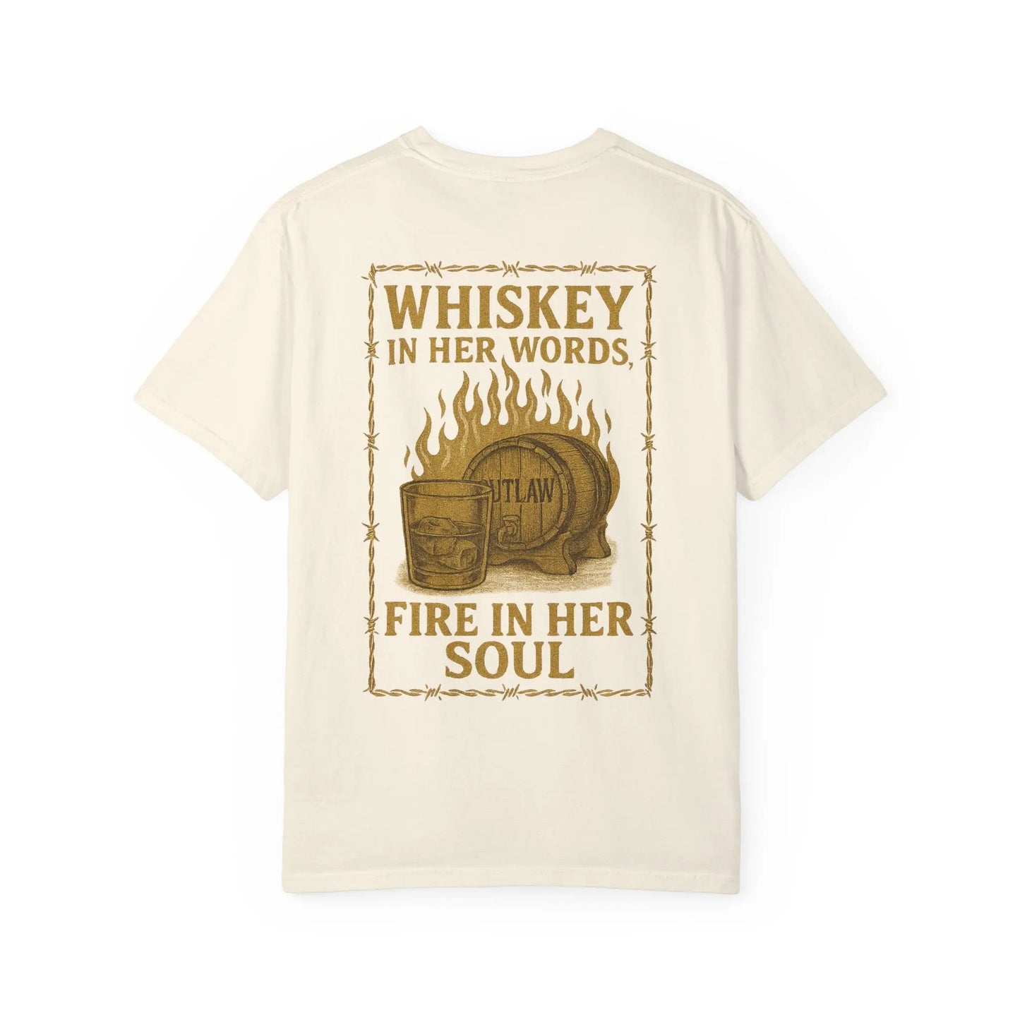Whiskey in Her Words, Fire in Her Soul Tee Printify