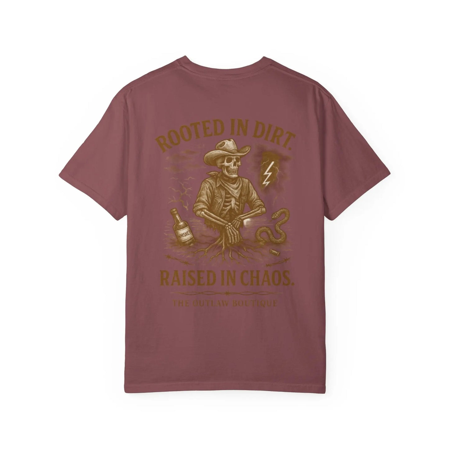 Rooted in Dirt Raised in Chaos Tee Printify