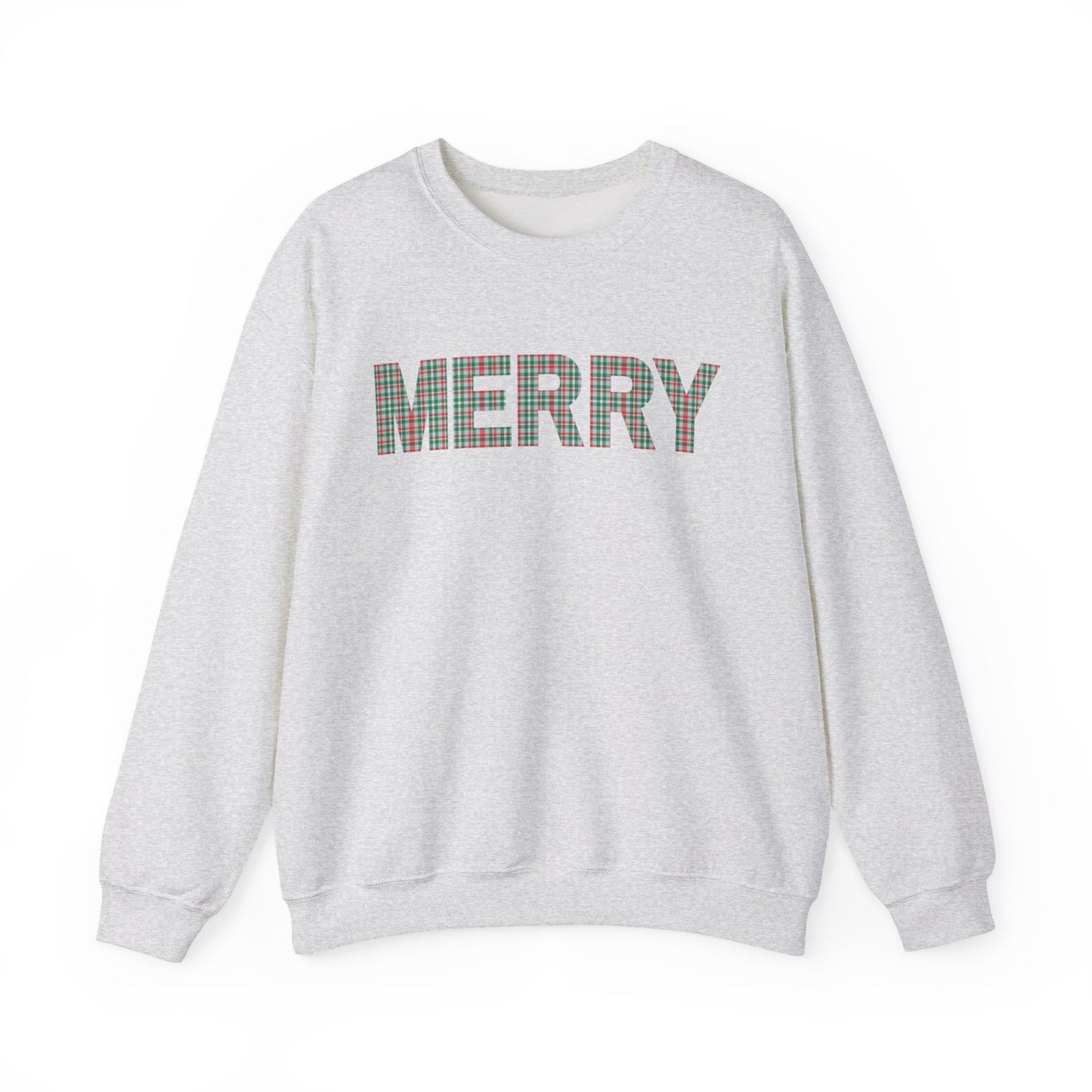 MERRY Plaid Crewneck