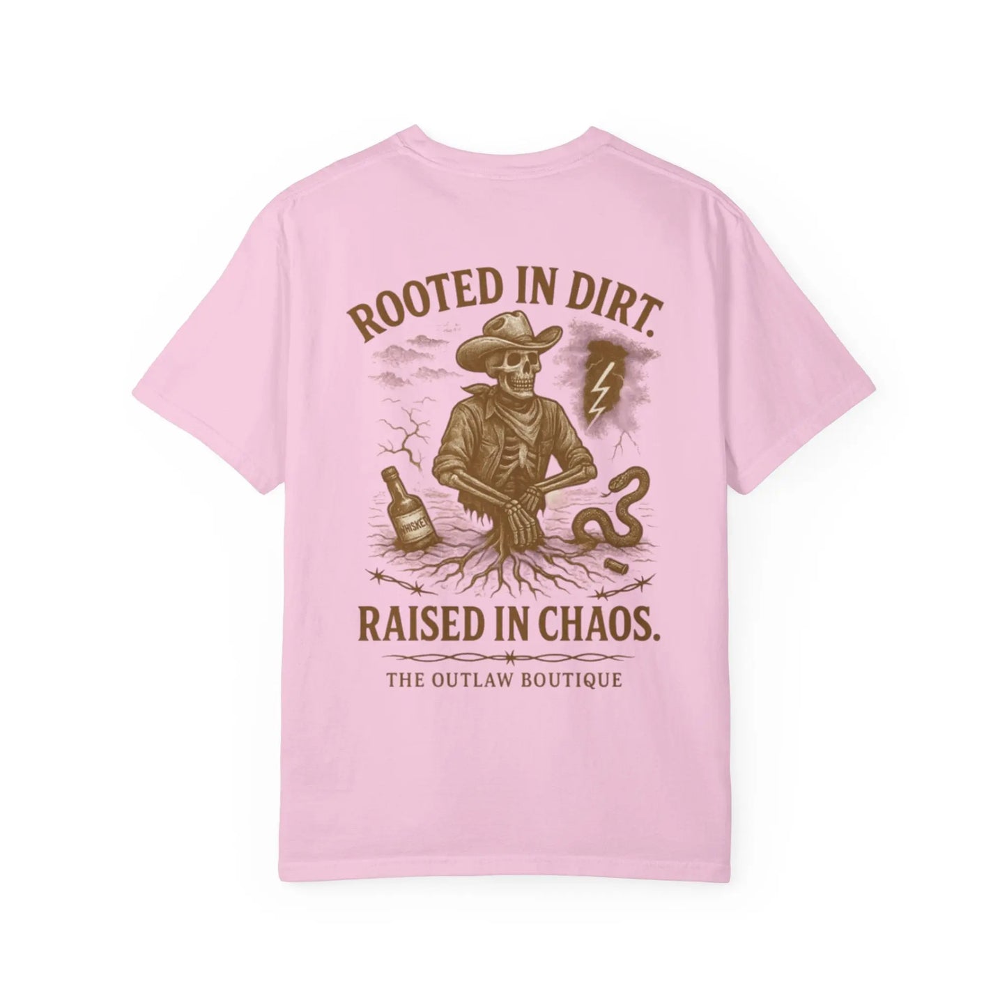 Rooted in Dirt Raised in Chaos Tee Printify