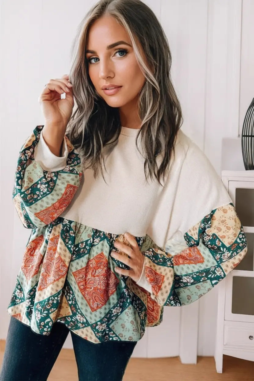 Wildflower Patchwork Sweater JUNIPER BLVD