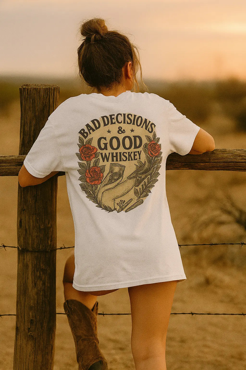 Bad Decisions & Good Whiskey Tee Printify