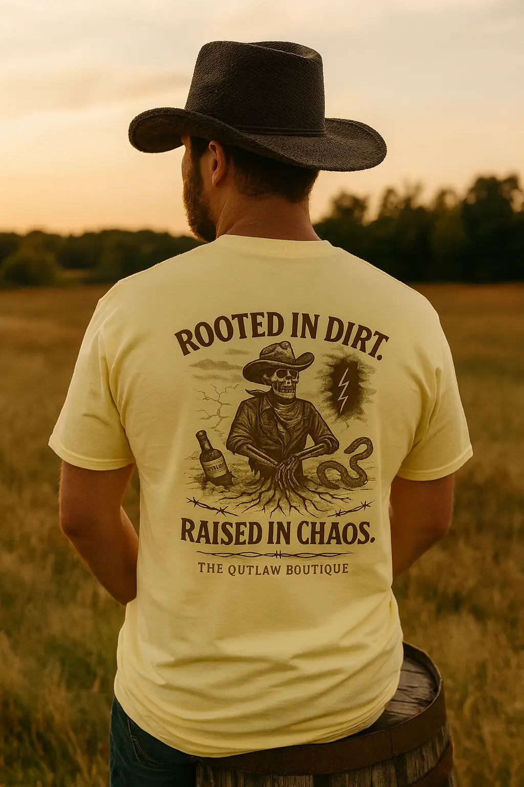Rooted in Dirt Raised in Chaos Tee Printify