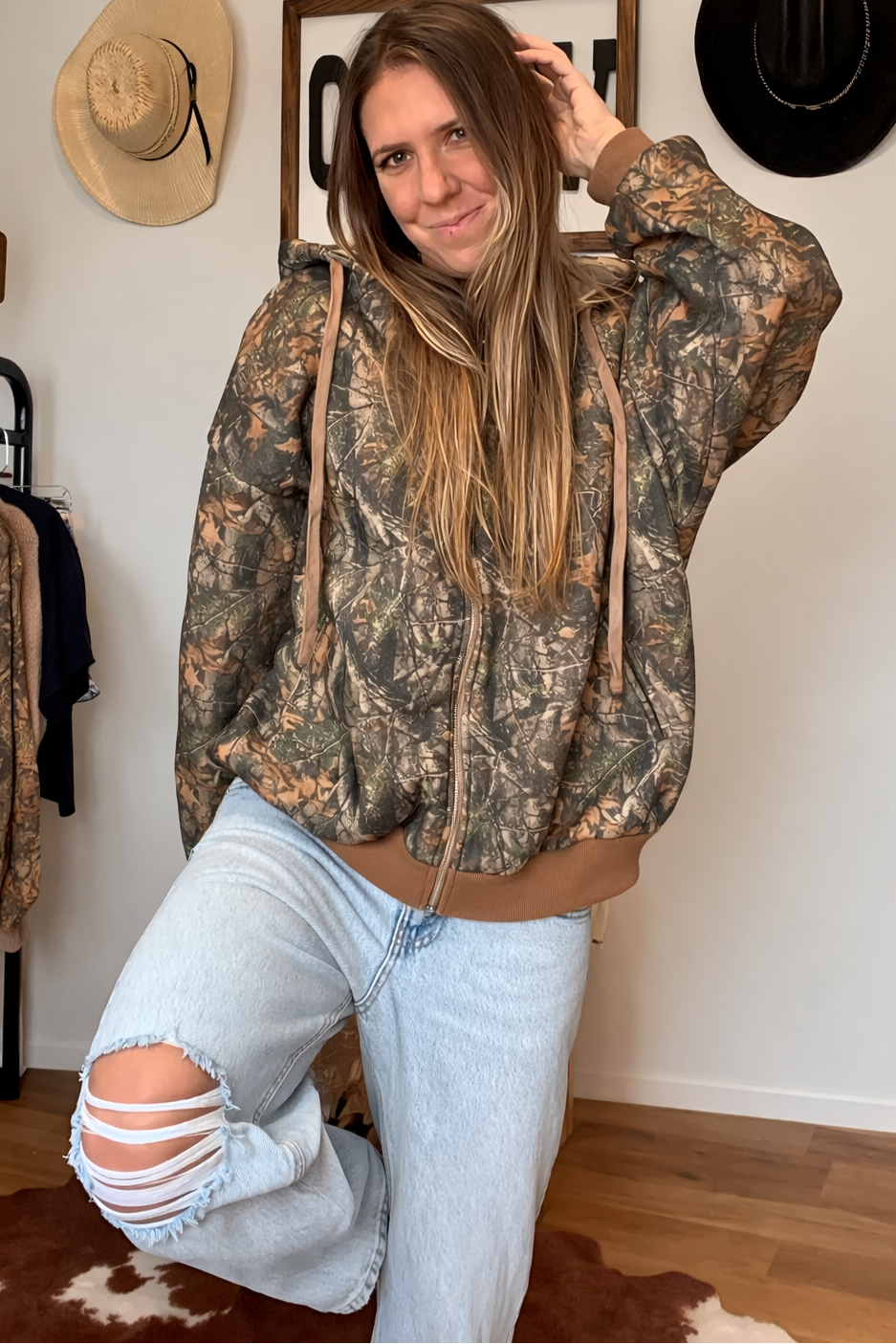 Backwoods Camo Zip Up Hoodie