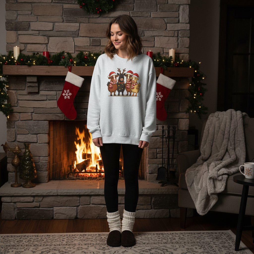 Holiday Farm Friends Crewneck