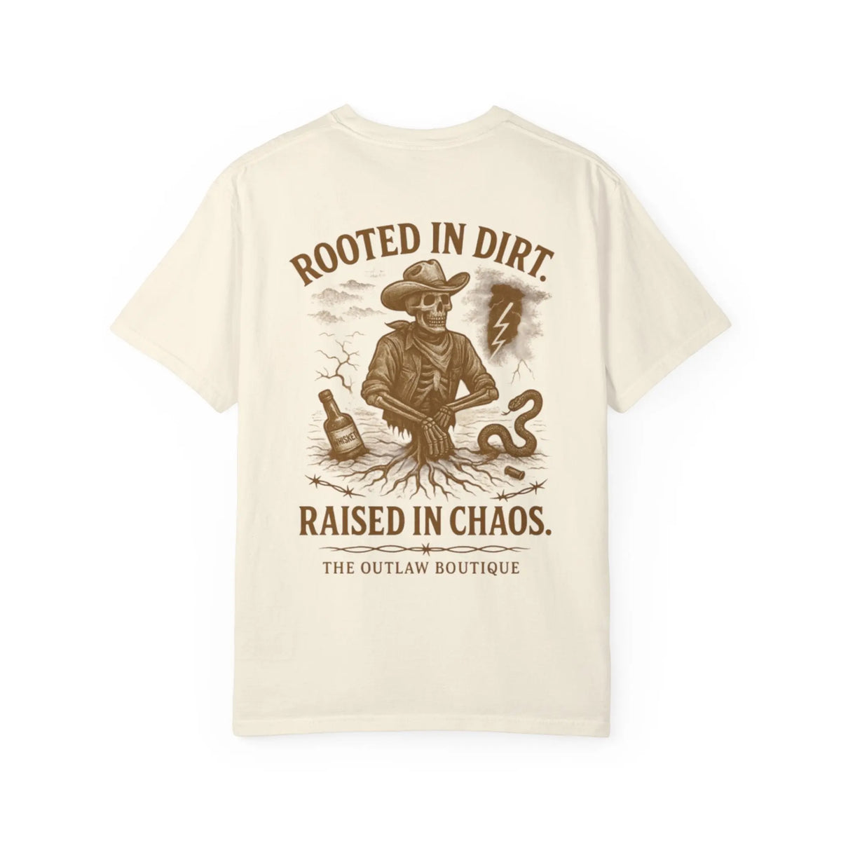 Rooted in Dirt Raised in Chaos Tee Printify
