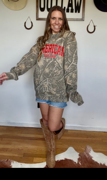 American Outlaw Camo Crewneck