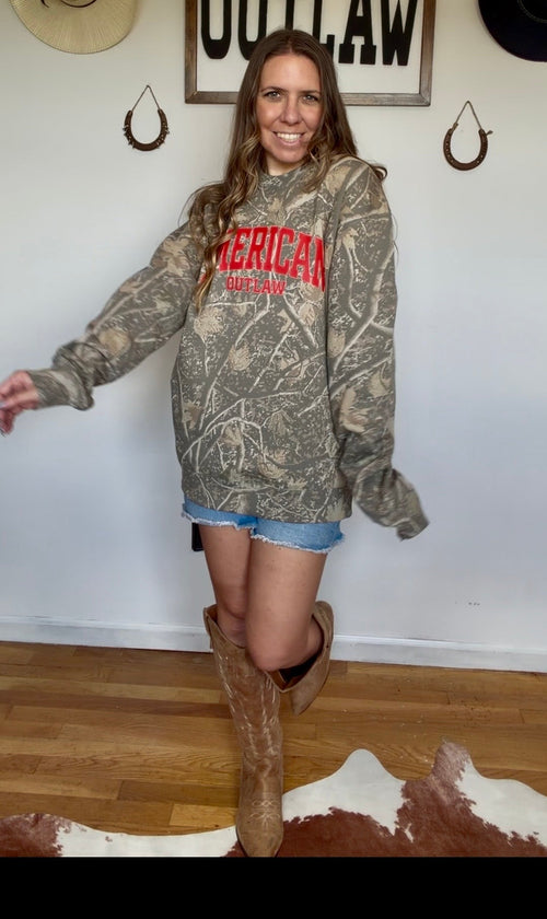 American Outlaw Camo Crewneck Sweatshirt