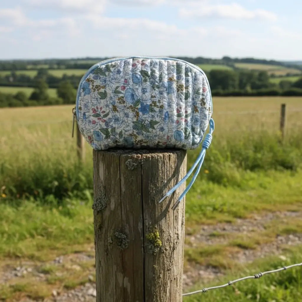 Quilted Vintage Floral Cosmetic Case Ellison and Young