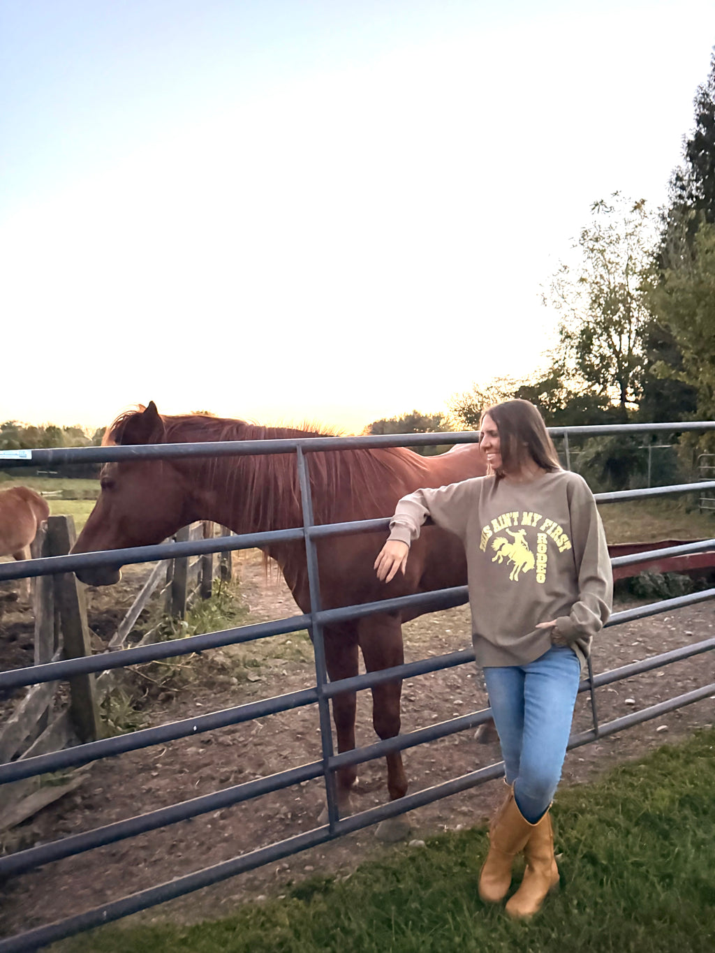 This Ain't My First Rodeo Waffle Thermal Knit