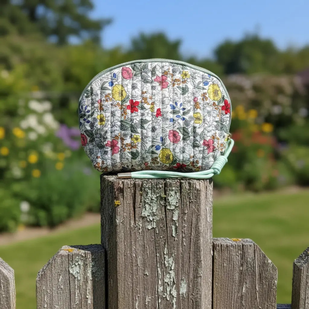 Quilted Vintage Floral Cosmetic Case Ellison and Young