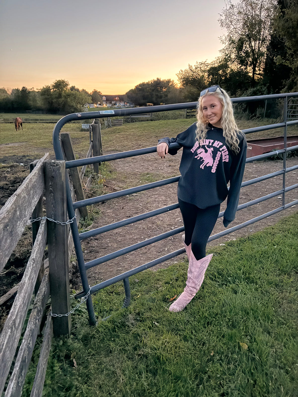 This Ain't My First Rodeo Waffle Thermal Knit