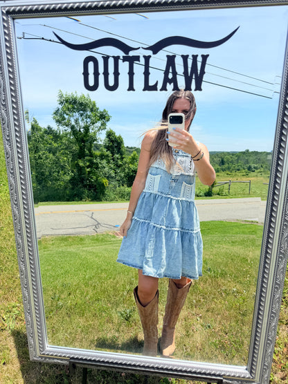 Wildflower Denim Babydoll Dress
