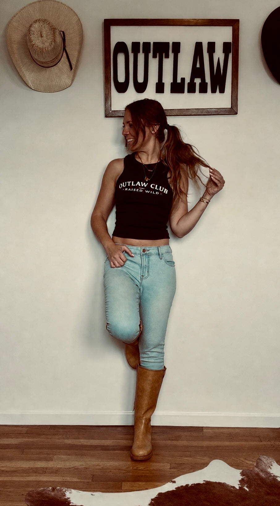 Outlaw Club Ribbed Racerback Tank