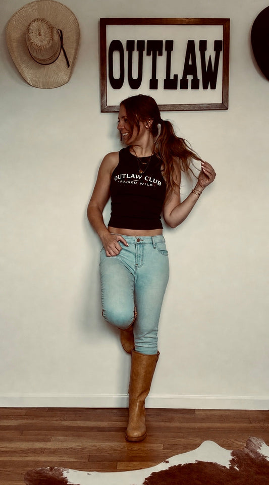 Outlaw Club Ribbed Racerback Tank