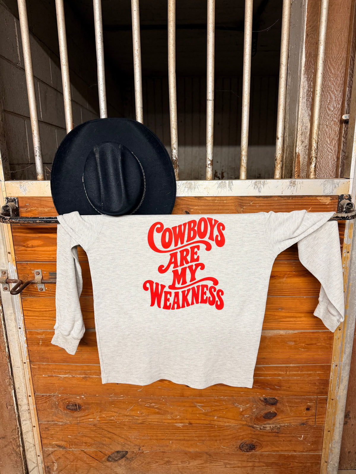 Cowboys Are My Weakness Waffle Thermal Knit