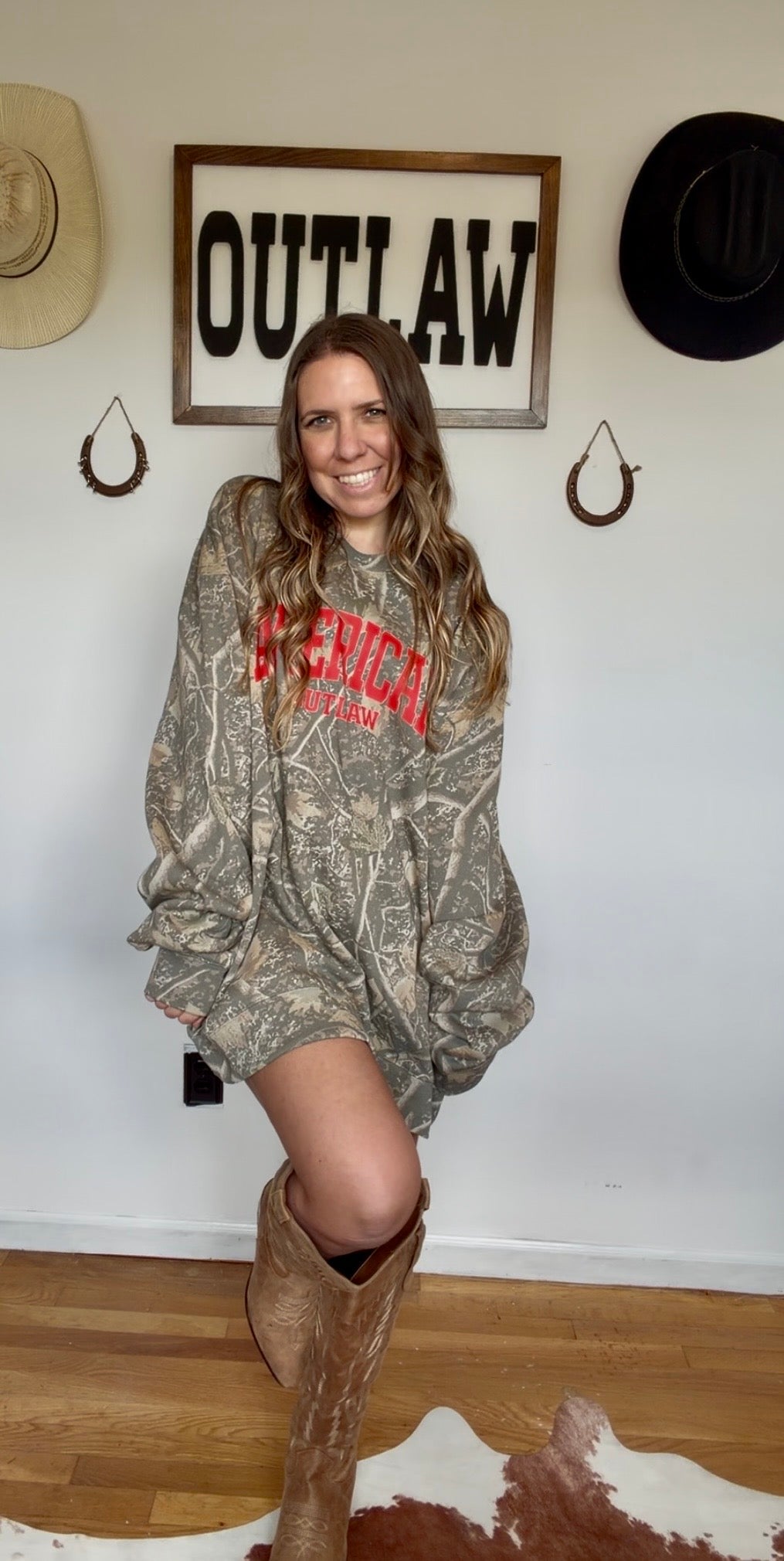 American Outlaw Camo Crewneck