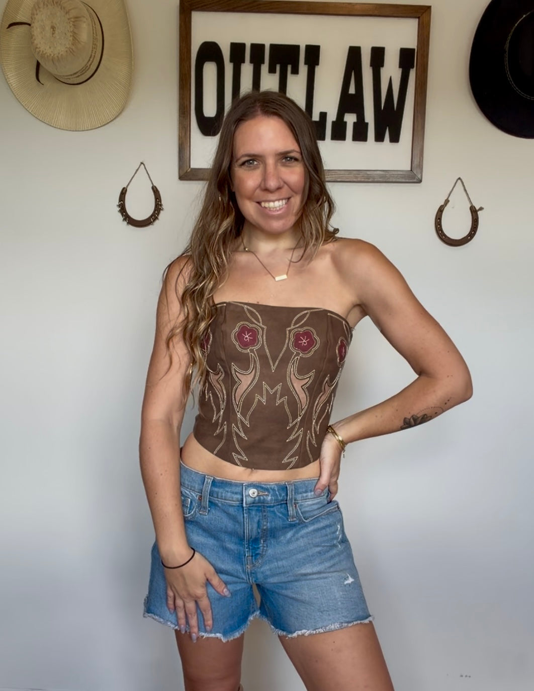 Whiskey Rose Bustier Top