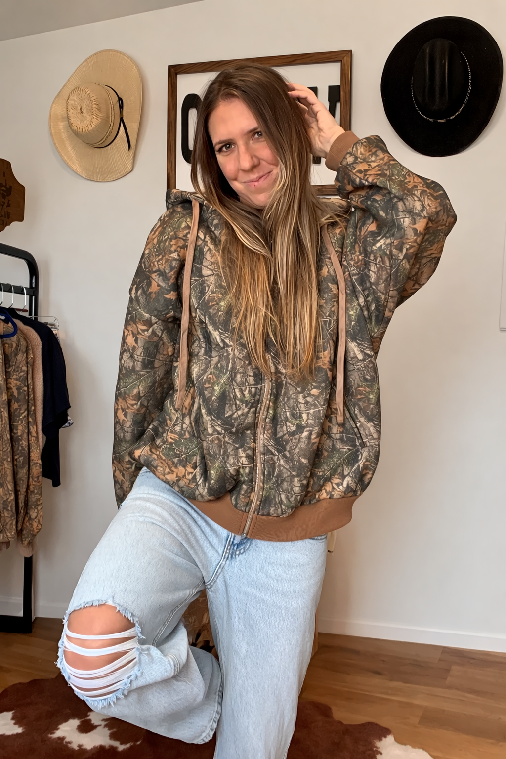 Backwoods Camo Zip Up Hoodie
