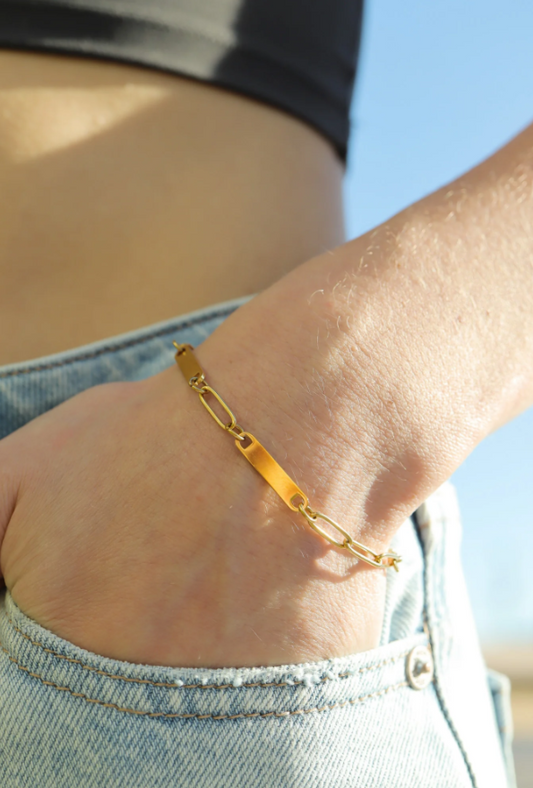 Paperclip Bar Bracelet