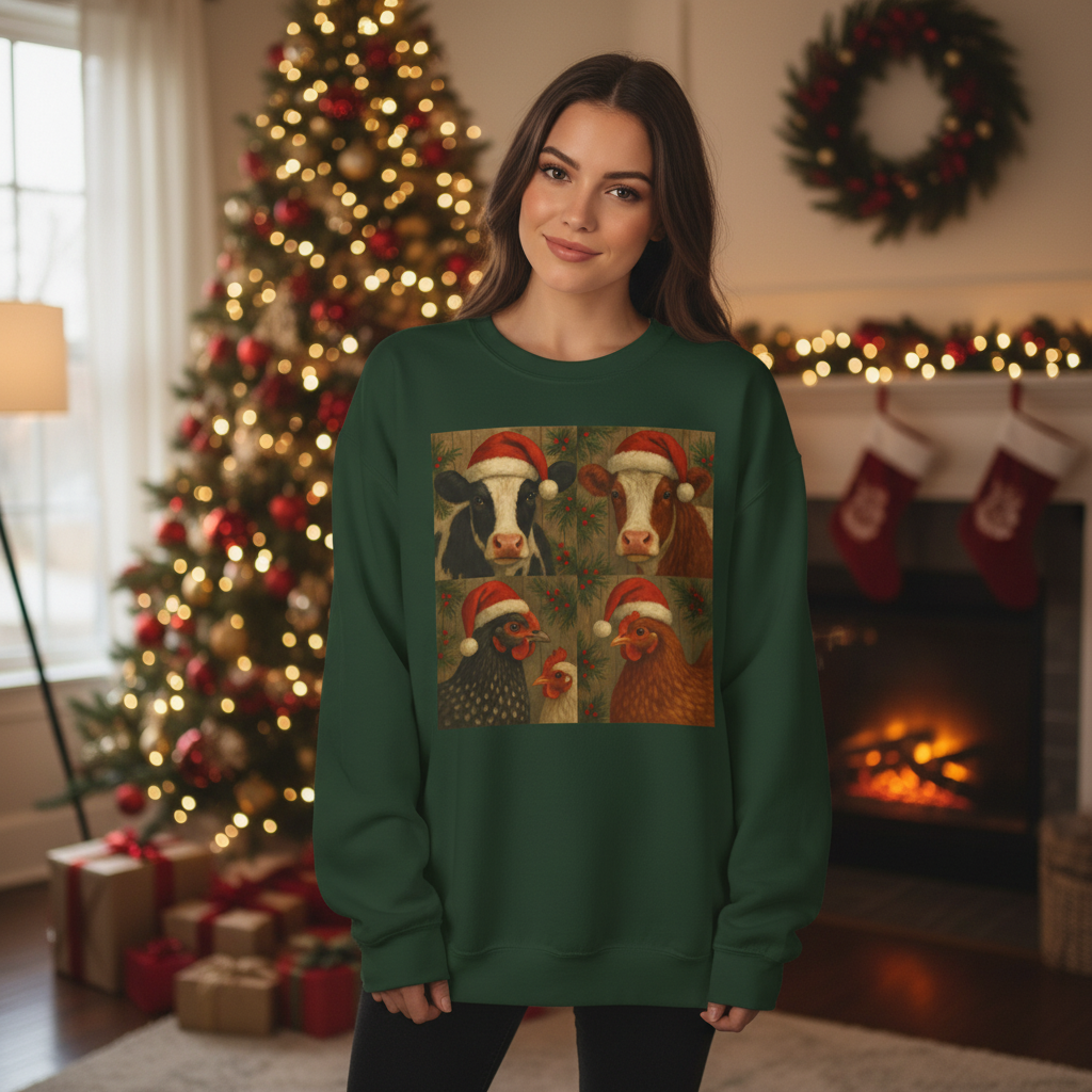 Holly Jolly Barnyard Crewneck