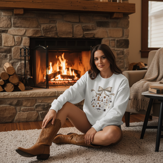 Western Christmas Ornament Crewneck