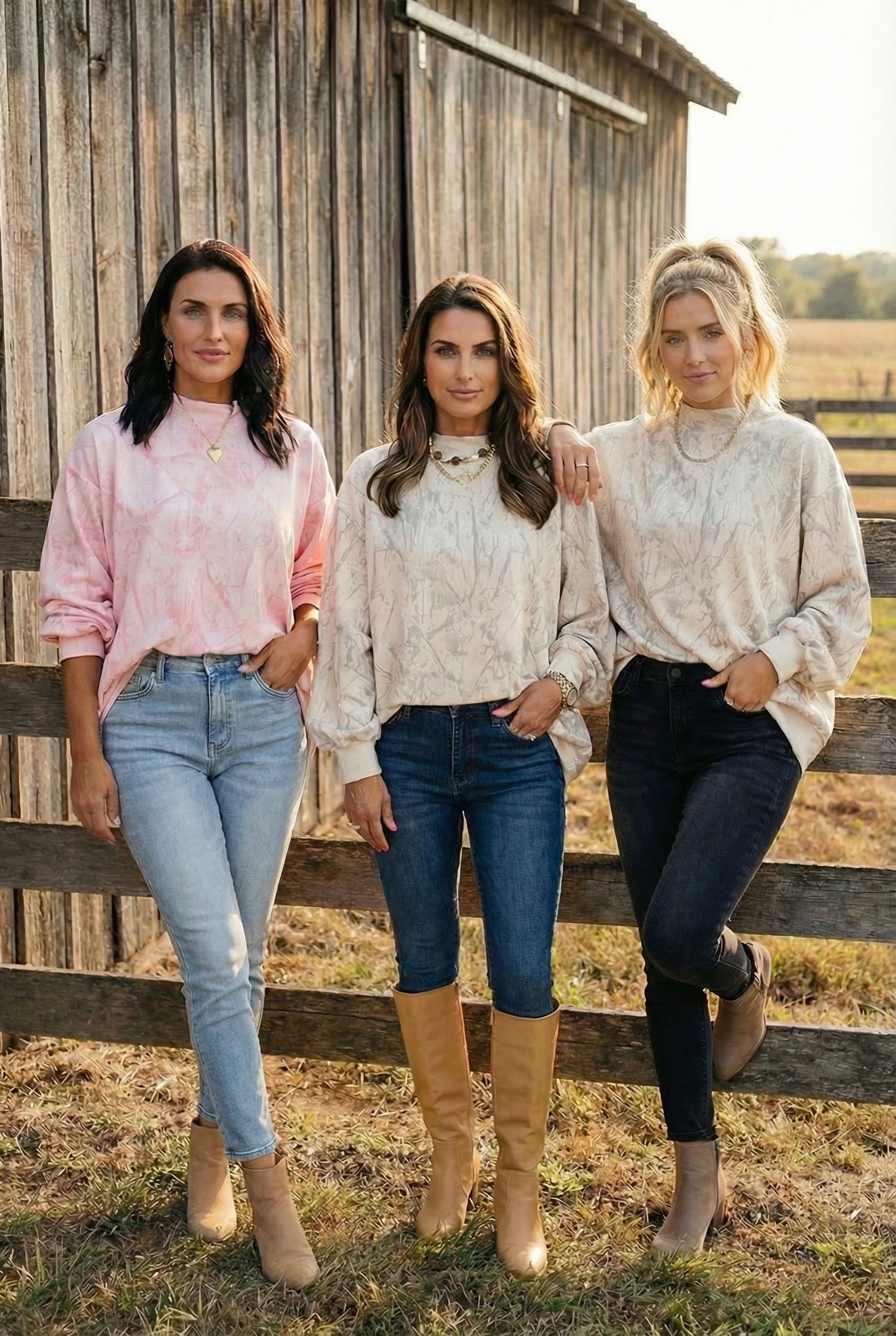 Camo Mock Neck Baggy Sweatshirt