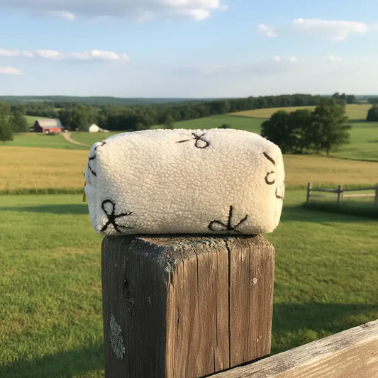 Cozy Bow Bouclé Cosmetic Case Ellison and Young